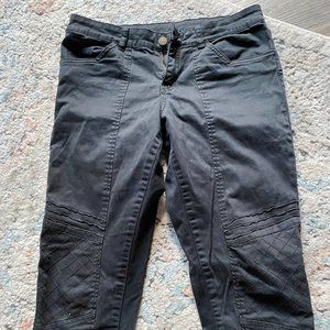 Black Suede Textured Pants